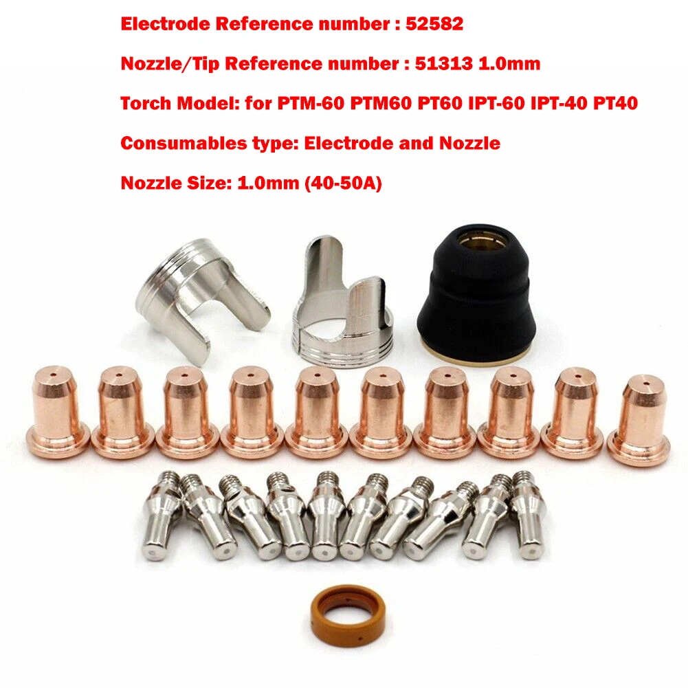 52582 51313 1.0 Plasma Nozzle Electrode For IPT-60 PT60 PT40 IPT-40 Torch Plasma Cutting Shield Cap 40-50A Welding Tools
52582 51313 1.0 Plasma Nozzle Electrode For IPT-60 PT60 PT40 IPT-40 Torch Plasma Cutting Shield Cap 40-50A Welding Tools