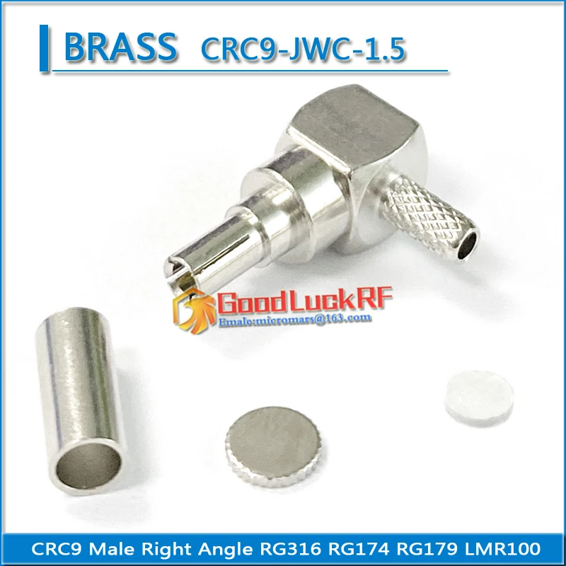 CRC9 Male With 90 Degree Right Angle Jack Crimp for RG316 RG174 RG179 LMR100 Cable Plug Coaxial RF Adapters
CRC9 Male With 90 Degree Right Angle Jack Crimp for RG316 RG174 RG179 LMR100 Cable Plug Coaxial RF Adapters