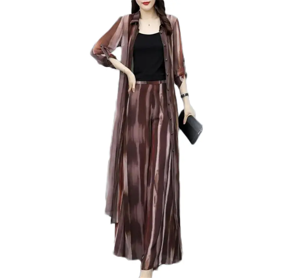 OL Womens 3 Piece Sets Summer Autumn Trendy Female Three Sets Striped Ladies Wide Legs Pants Suits Casual Loose Woman 3 Suits
OL Womens 3 Piece Sets Summer Autumn Trendy Female Three Sets Striped Ladies Wide Legs Pants Suits Casual Loose Woman 3 Suits