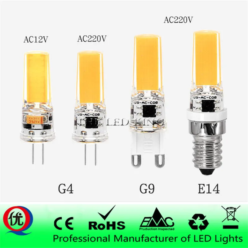 

LED G4 G9 E14 Lamp Bulb AC/DC Dimming 12V 220V 3W 6W 9W 12W COB SMD LED Lighting Lights replace Halogen Spotlight Chandelier