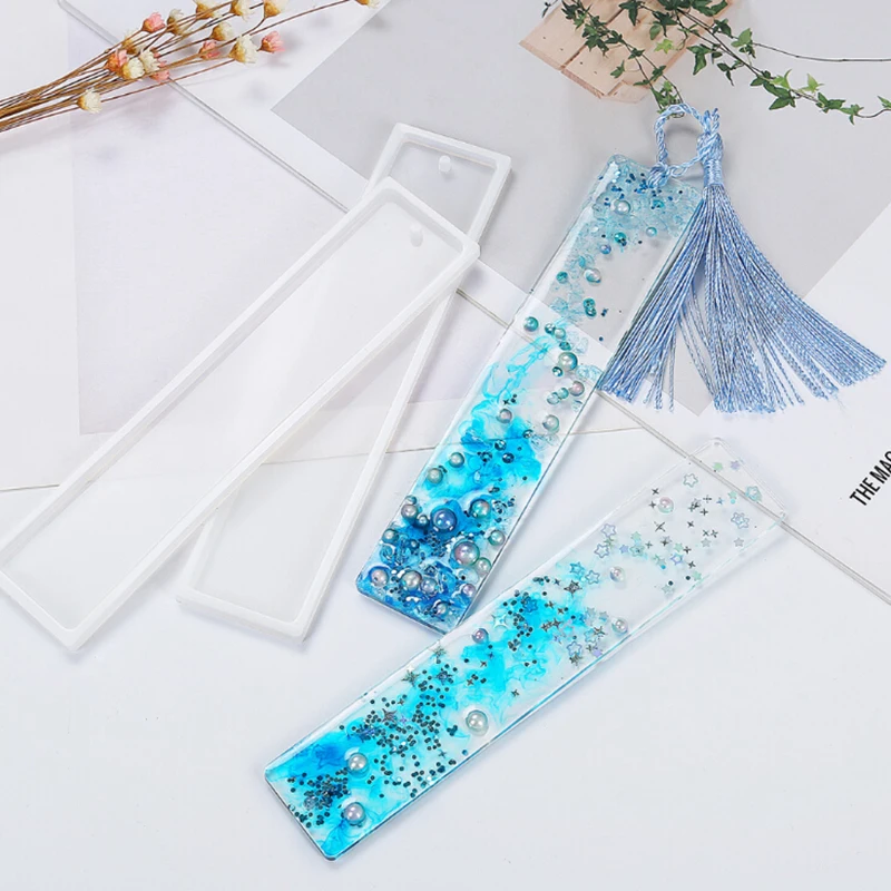 

1PC Rectangle Silicone Bookmark Mold Delicate Workmanship DIY Making Epoxy Resin Jewelry Craft Mould for Making Earring Necklace