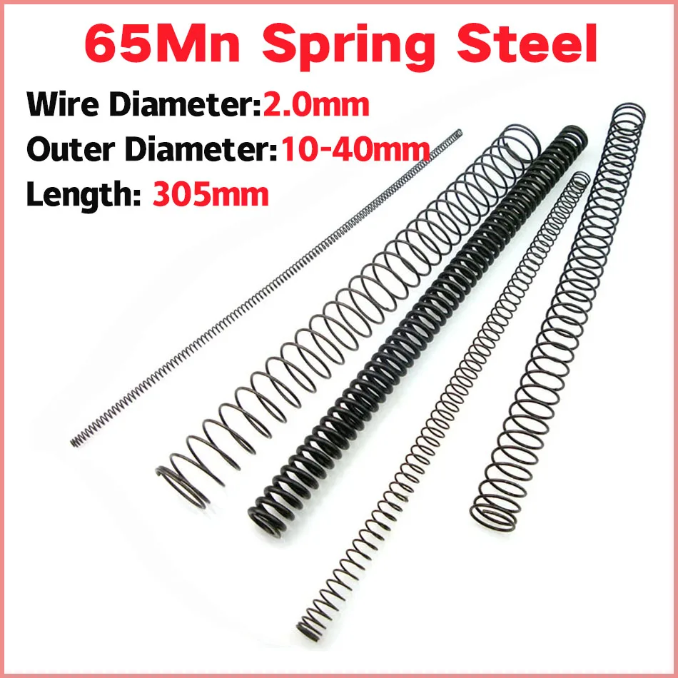 1pcs Spring Steel Compressed Spring Wire Diameter 2.0mm Spring Steel Compressed Spring Length 305mm Outside diameter 10mm-40mm
1pcs Spring Steel Compressed Spring Wire Diameter 2.0mm Spring Steel Compressed Spring Length 305mm Outside diameter 10mm-40mm