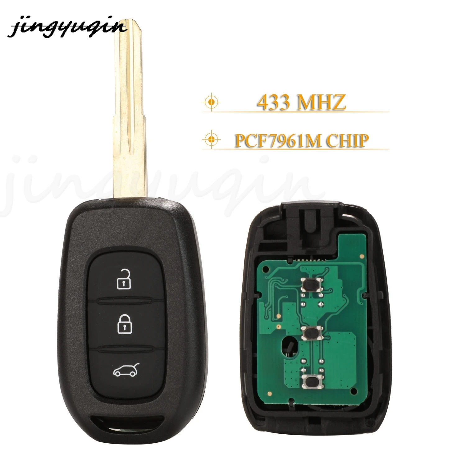 3-кнопочный дистанционный ключ jingyuqin 433 МГц с чипом 4A PCF7961M для Renault Sandero Dacia Logan
3-кнопочный дистанционный ключ jingyuqin 433 МГц с чипом 4A PCF7961M для Renault Sandero Dacia Logan