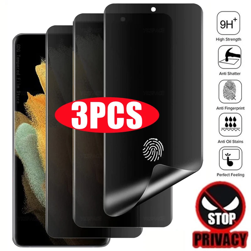 

3Pcs Anti Spy Privacy Soft Hydrogel Film For Samsung Galaxy S24 S23 S22 S21 S20 S10 Note 8 9 10 Plus 20 Ultra Screen Protector