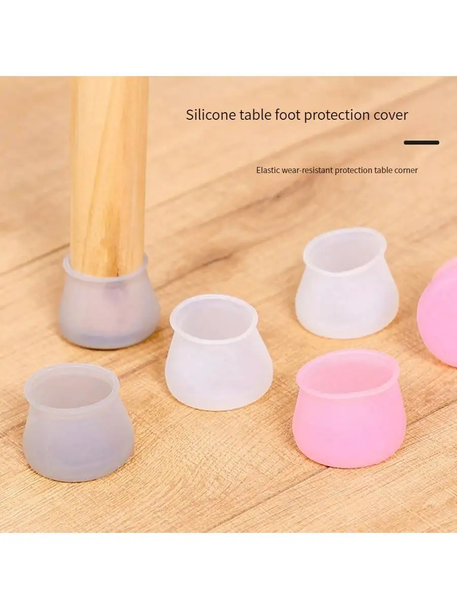 

4pcs Silicone Chair Leg Cover Non-slip Furniture Feet Caps Round Table Foot Protector Pad Floor Safely Mat for Home Decor