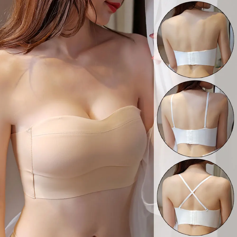 

Bandeau Bra Strapless Brassiere Seamless Push Up Bralette Non-wired Bras Invisible Underwear Women Tube Top Boneless Lingerie