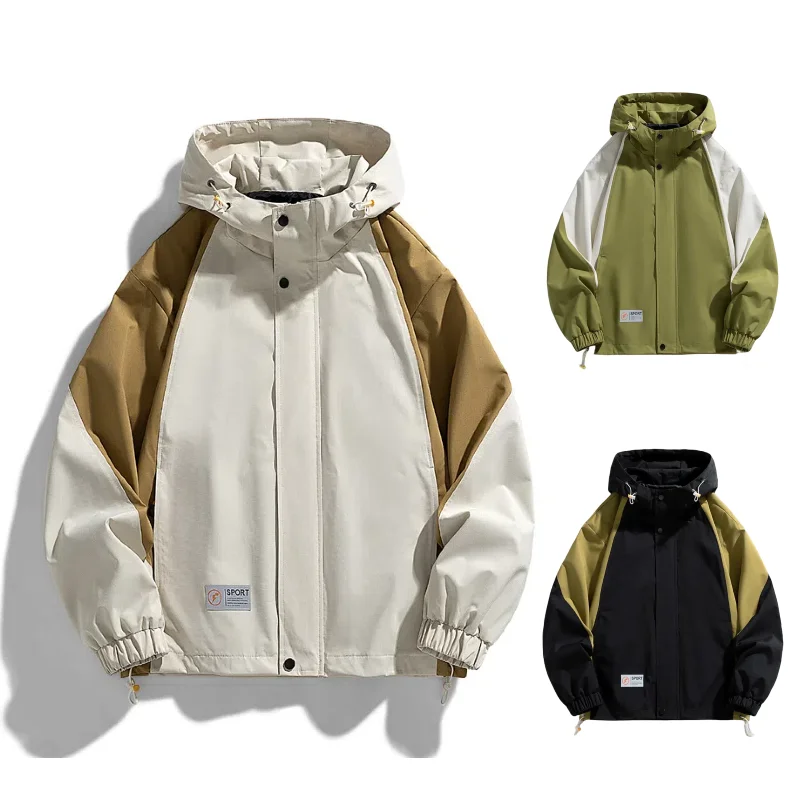 

Large Size Jacket Men's Outdoor Workwear Style Charge Jacket Coat Windbreaker Hooded All-match