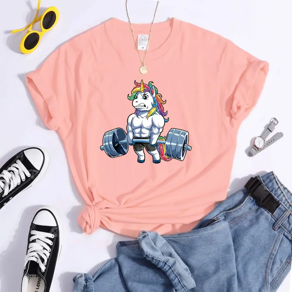 Funny Gym Unicorn Fitness Bodybuilding Cute Prints Women T-shirt Summer Casual Short Sleeve Street Loose Breathable Tee Clothes
Funny Gym Unicorn Fitness Bodybuilding Cute Prints Women T-shirt Summer Casual Short Sleeve Street Loose Breathable Tee Clothes