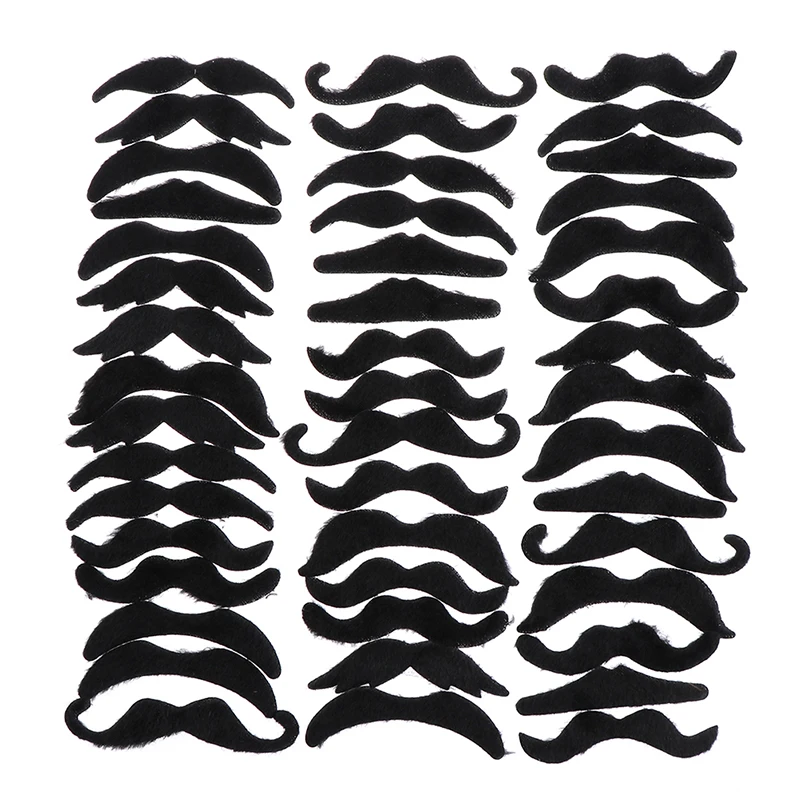 

48pcs Costume Mustache Pirate Party Halloween Cosplay Fake Beard Party Supplies