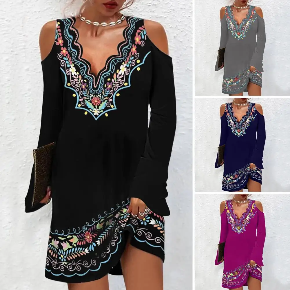 Женское платье с открытыми плечами и принтом, мини-платья с этническим принтом в стиле ретро, модная уличная одежда свободного кроя с расклешенными рукавами на плечах
Женское платье с открытыми плечами и принтом, мини-платья с этническим принтом в стиле ретро, модная уличная одежда свободного кроя с расклешенными рукавами на плечах