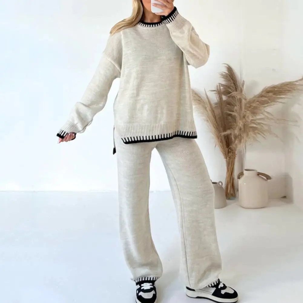 Women Lounge Set Striped Knit Sweater Wide Leg Pants Set for Women Cozy Lounge Wear Tracksuits for Autumn Winter Stylish Two
Women Lounge Set Striped Knit Sweater Wide Leg Pants Set for Women Cozy Lounge Wear Tracksuits for Autumn Winter Stylish Two