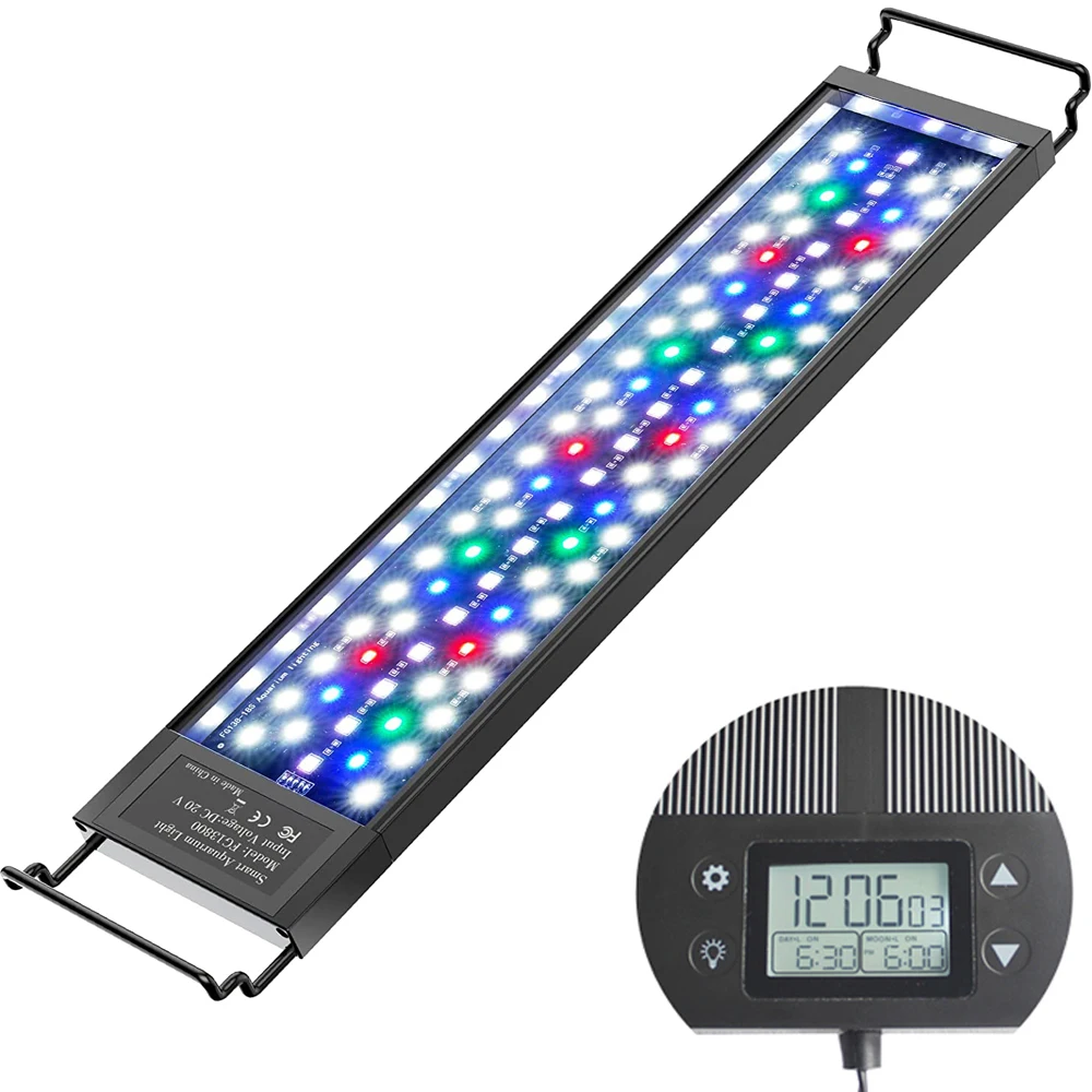 24-30-36Inch LED Aquarium Light Extendable Dimable Timer 7 Colors Full Spectrum Light Fixture for Freshwater Planted Tank
24-30-36Inch LED Aquarium Light Extendable Dimable Timer 7 Colors Full Spectrum Light Fixture for Freshwater Planted Tank