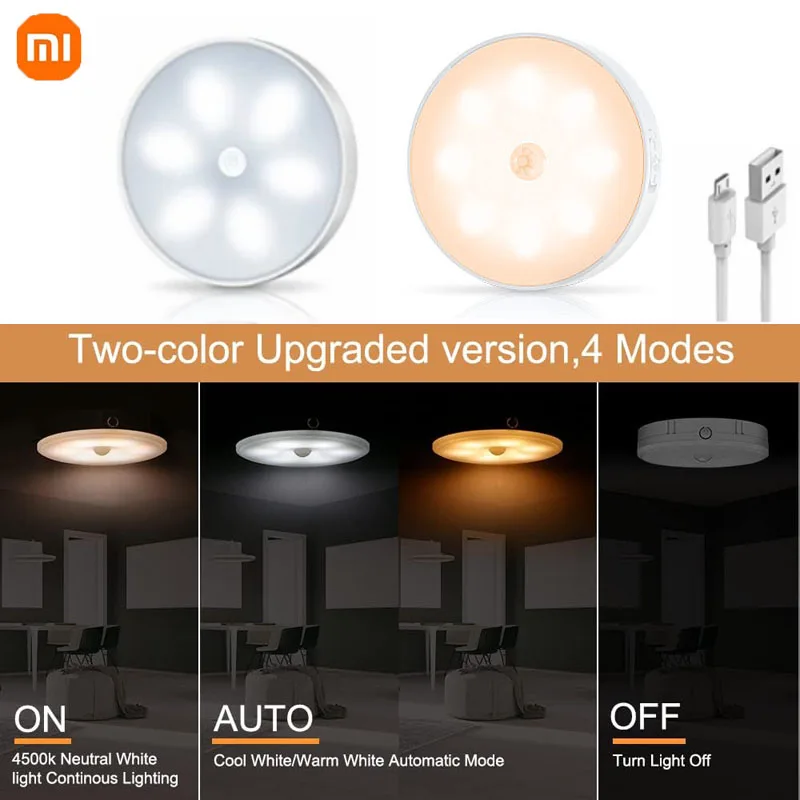 LED Night Light With Motion Sensor USB Rechargeable With 700mAh Battery Lamp Wireless For Room Kitchen Cabinet Stairs Lighting
LED Night Light With Motion Sensor USB Rechargeable With 700mAh Battery Lamp Wireless For Room Kitchen Cabinet Stairs Lighting