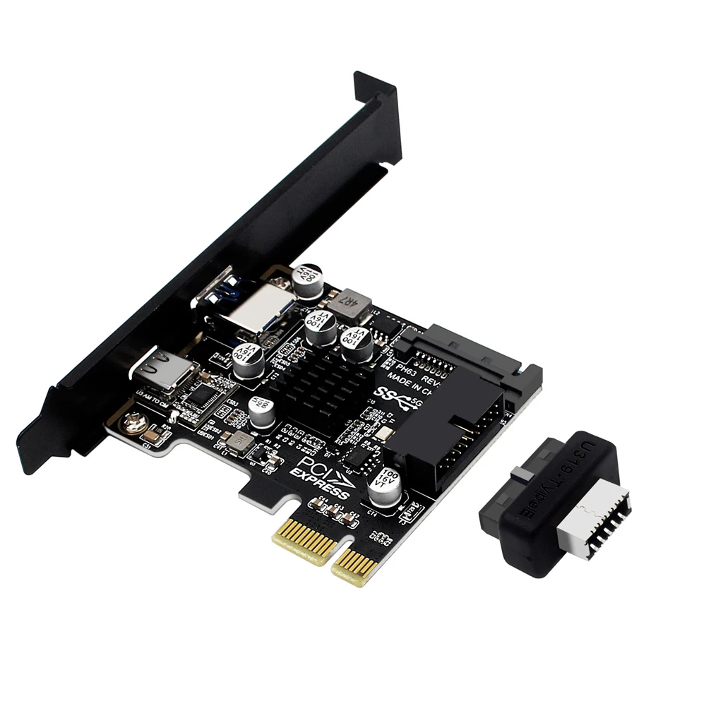 

5Gbps USB 3.0 PCI-E Expansion Card 4 Port USB3.0 Hub 19pin/20Pin Front Panel USB 3 to PCIE PCI Express X1 Extended Adapter Card