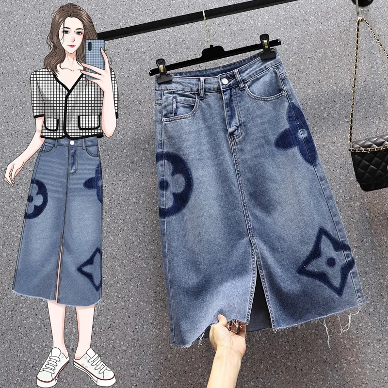2023 New Summer Large Size Stretch Denim Skirt For Women's Clothing Spring Autumn A-line Slit Jeans Skirts BC356
2023 New Summer Large Size Stretch Denim Skirt For Women's Clothing Spring Autumn A-line Slit Jeans Skirts BC356