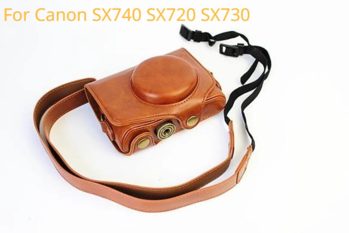 

Retro PU Leather Case For Canon PowerShot SX740 HS SX730 SX720 Camera Shoulder Bag Shoot Camera Protective Cover with Neck Strap