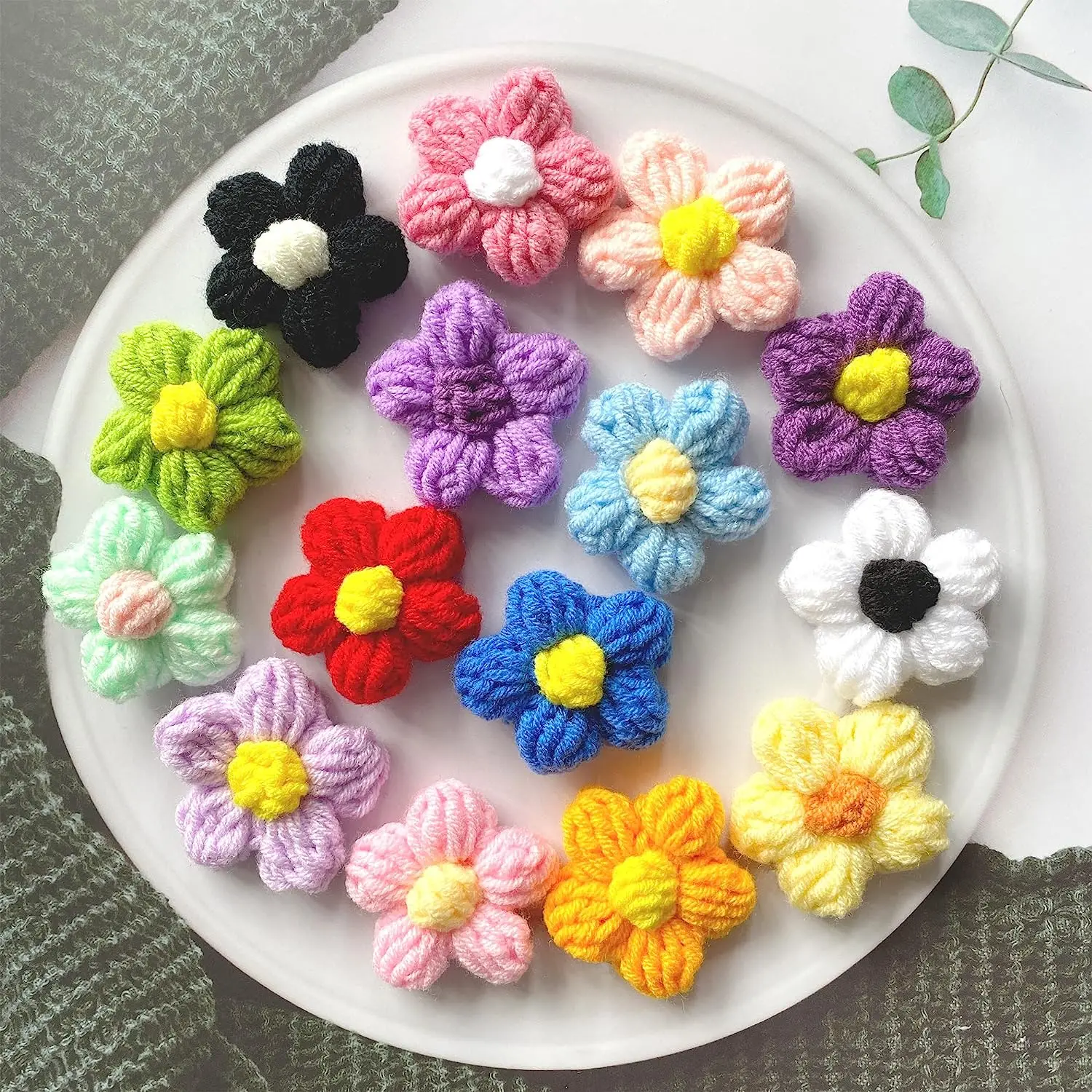 30pcs Colorful Flower Crochet Appliques - A Perfect Embellishment for Bags, Clothing, Headbands, Hats & Pillows!
30pcs Colorful Flower Crochet Appliques - A Perfect Embellishment for Bags, Clothing, Headbands, Hats & Pillows!