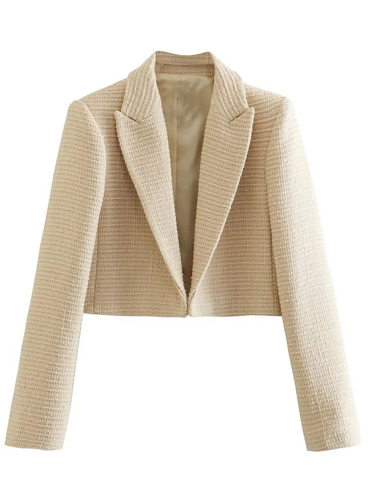 MESTTRAF Women 2023 Fashion Leisure Cropped Tweed Blazer Coat Vintage Long Sleeve Lapel Female Outerwear Chic Tops
MESTTRAF Women 2023 Fashion Leisure Cropped Tweed Blazer Coat Vintage Long Sleeve Lapel Female Outerwear Chic Tops