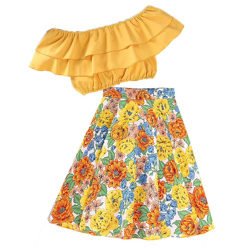 Girl Summer Clothes Girls Clothes Set 2023 New One-line Collar Top Printed Skirt Two-Piece Set Toddler Girl Clothes 8-12 Years
Girl Summer Clothes Girls Clothes Set 2023 New One-line Collar Top Printed Skirt Two-Piece Set Toddler Girl Clothes 8-12 Years