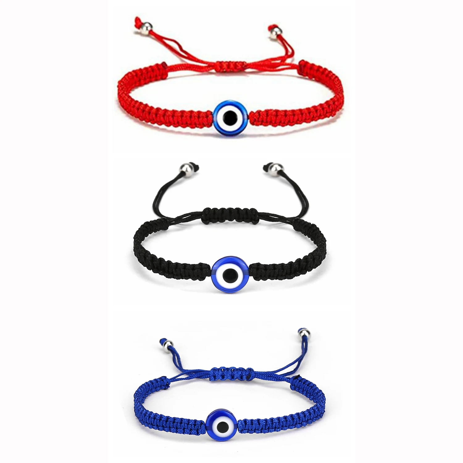 3PCS Evil Eye Bracelets Handmade Adjustable Protection Red Black Blue String Elephant Turtle Beaded Bangle Strand Set for Women
3PCS Evil Eye Bracelets Handmade Adjustable Protection Red Black Blue String Elephant Turtle Beaded Bangle Strand Set for Women