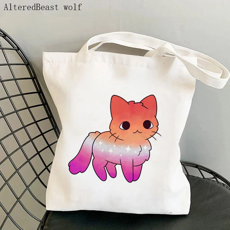 Women Shopper bag Lesbian Pride Cat Printed Kawaii Bag Harajuku Shopping Canvas Shopper Bag girl handbag Tote Shoulder Lady Bag
Women Shopper bag Lesbian Pride Cat Printed Kawaii Bag Harajuku Shopping Canvas Shopper Bag girl handbag Tote Shoulder Lady Bag