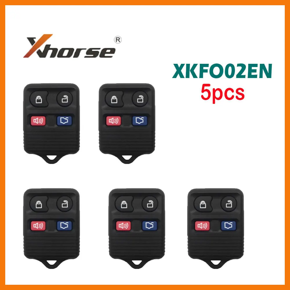 

5pcs Xhorse XKFO02EN Universal Wire Remote Key 4 Buttons VVDI Car Remote Key for Ford VVDI Mini Key Tool VVDI2 English Version