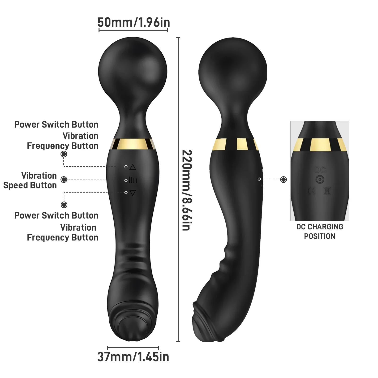 Vibromasseur AV injuste pour femme, baguette magique éducative pour femme, double tête, stimulateur de clitoris, masseur de vagin, jouets sexuels pour adultes 6