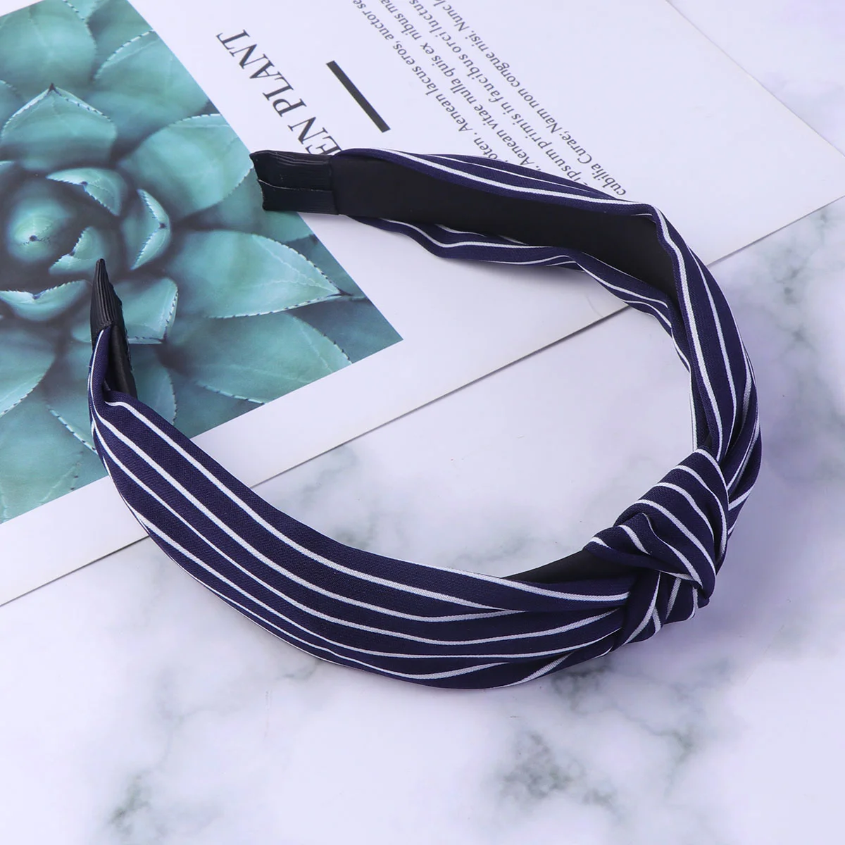 

Stripe Knot Design Hair Hoops Minimalist Hair Band Elegant Headband Creative Headdress for Women Girls Blue