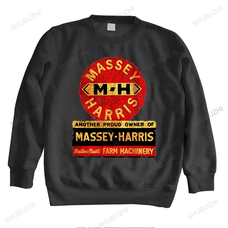 

men autumn sweatshirt black cotton hoody streetwear Massey Harris Tractors and Farm machinery USA unisex long sleeve men hoodies