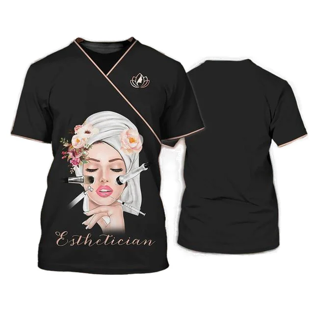 3D printing massager work clothes for women's summer leisure therapist uniform short sleeved Harajuku girl T-shirt clothing
3D printing massager work clothes for women's summer leisure therapist uniform short sleeved Harajuku girl T-shirt clothing