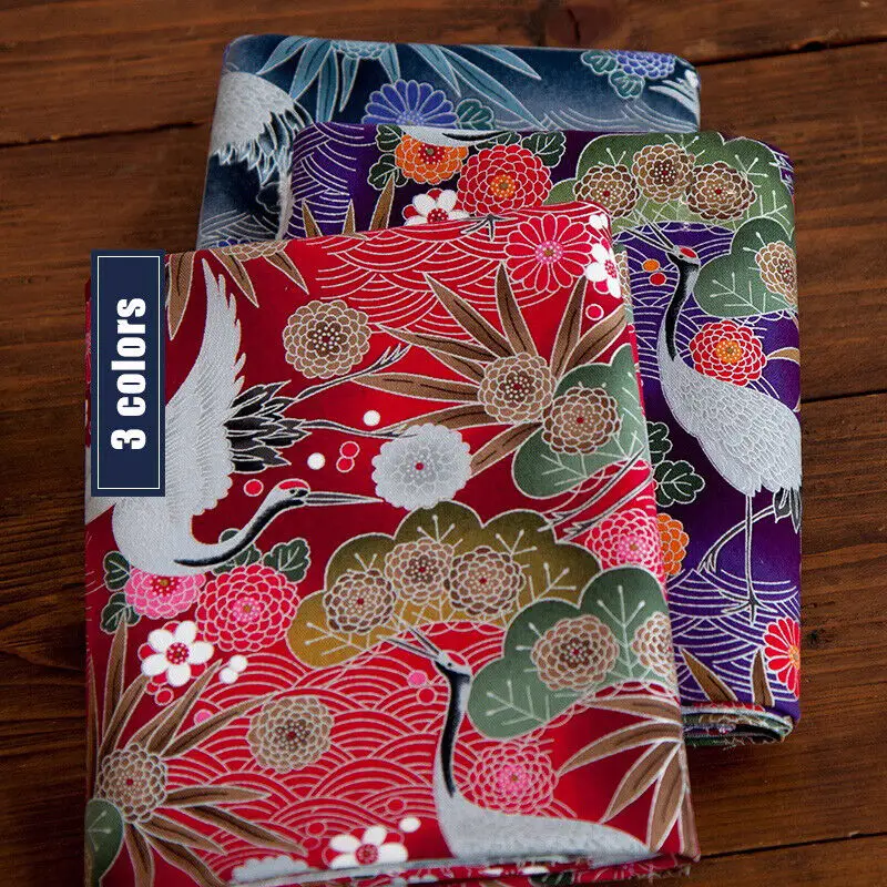 45x110cm Japanese Style Cotton Crane Kimono Fabric Bronzing Cloth Metallic Oriental Flower For Cheongsam Craft Costume Sewing
45x110cm Japanese Style Cotton Crane Kimono Fabric Bronzing Cloth Metallic Oriental Flower For Cheongsam Craft Costume Sewing