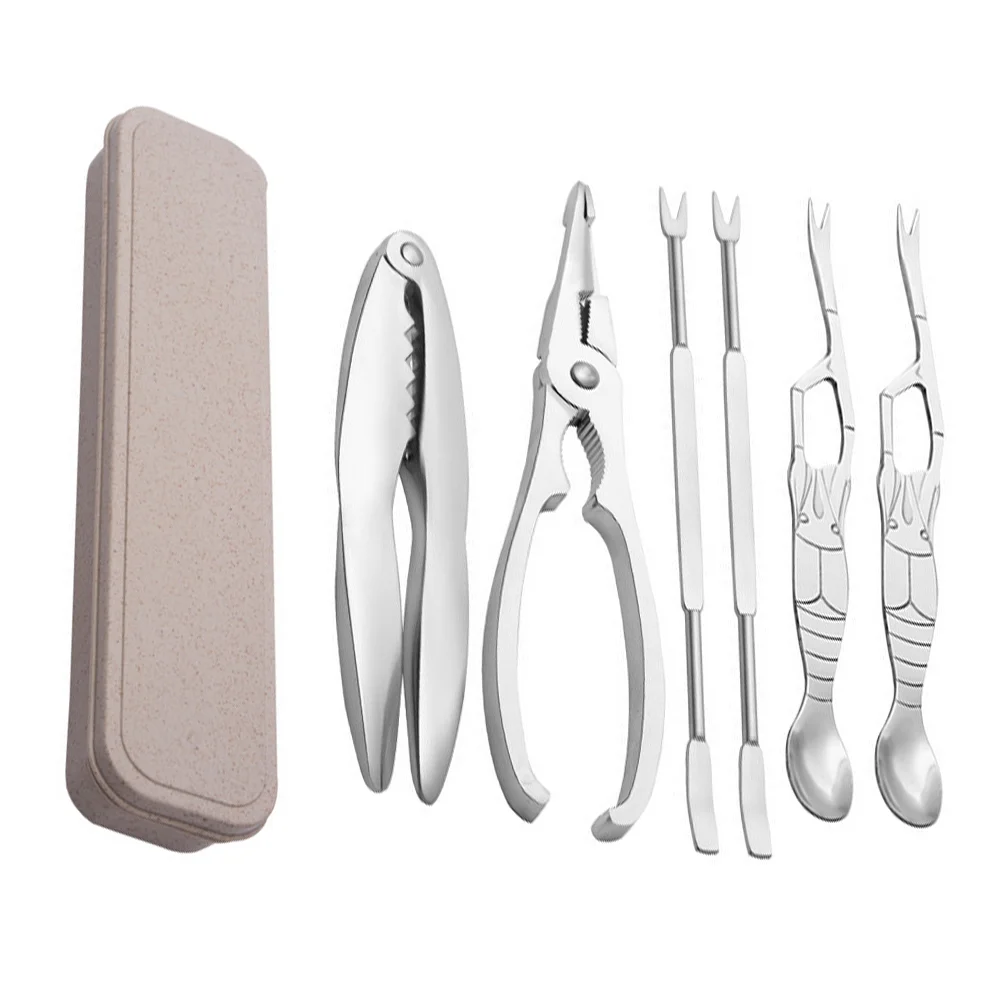 Set/6pcs Stainless Steel Crab Tools Household Crab Clamp Lobster Tool Set Crab Peel Tools Seafood Tools with Case For Kitchen
Set/6pcs Stainless Steel Crab Tools Household Crab Clamp Lobster Tool Set Crab Peel Tools Seafood Tools with Case For Kitchen