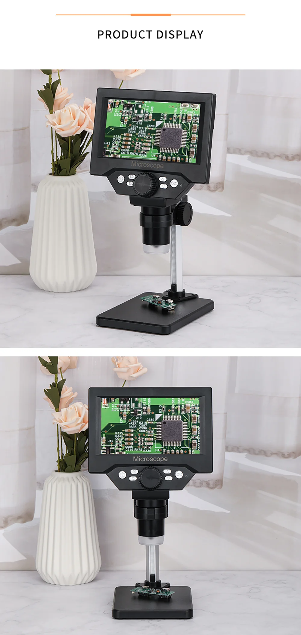 Generic G1000 11000X 5.5 Inch HD Portable Digital Electron Microscope