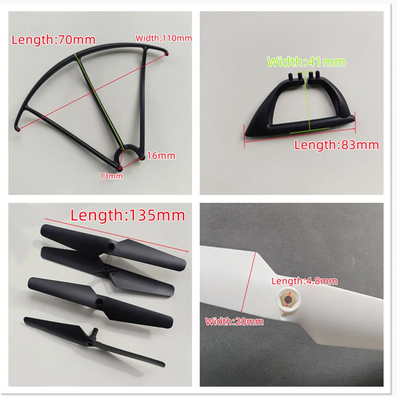 

Spare Parts Replacements For RC Drone Quadcopter Access 135mm 13.5cm Props Propellers Guards Protector Landing Skid Gears