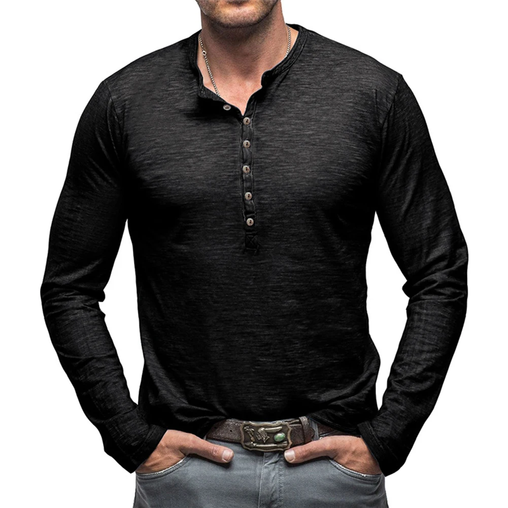 Fashion Men's T-Shirts Long Sleeve Henley V-Neck Grandad Tops Autumn Pullovers Solid Color Sports Muscle Tees Male T-Shirt
Fashion Men's T-Shirts Long Sleeve Henley V-Neck Grandad Tops Autumn Pullovers Solid Color Sports Muscle Tees Male T-Shirt