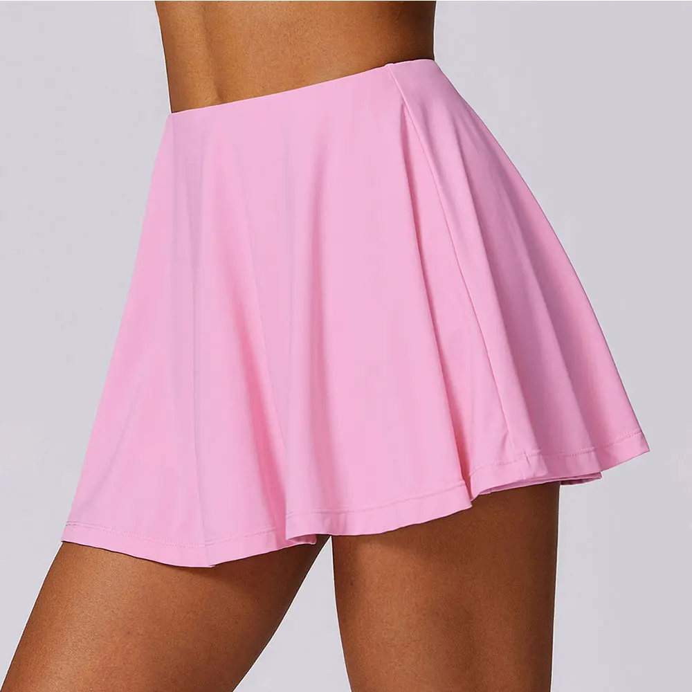 

Новая Спортивная юбка-брюки с высокой талией, Женская подкладка для йоги, фитнеса, тенниса, быстросохнущая юбка для бега и йоги