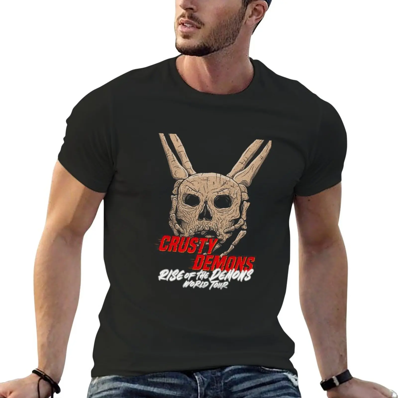 

Футболка Crusty Demond Rise Of The Demon WorldTour, быстросохнущая футболка для мальчиков, футболка с принтом животных, Винтажная футболка, простые мужские футболки
