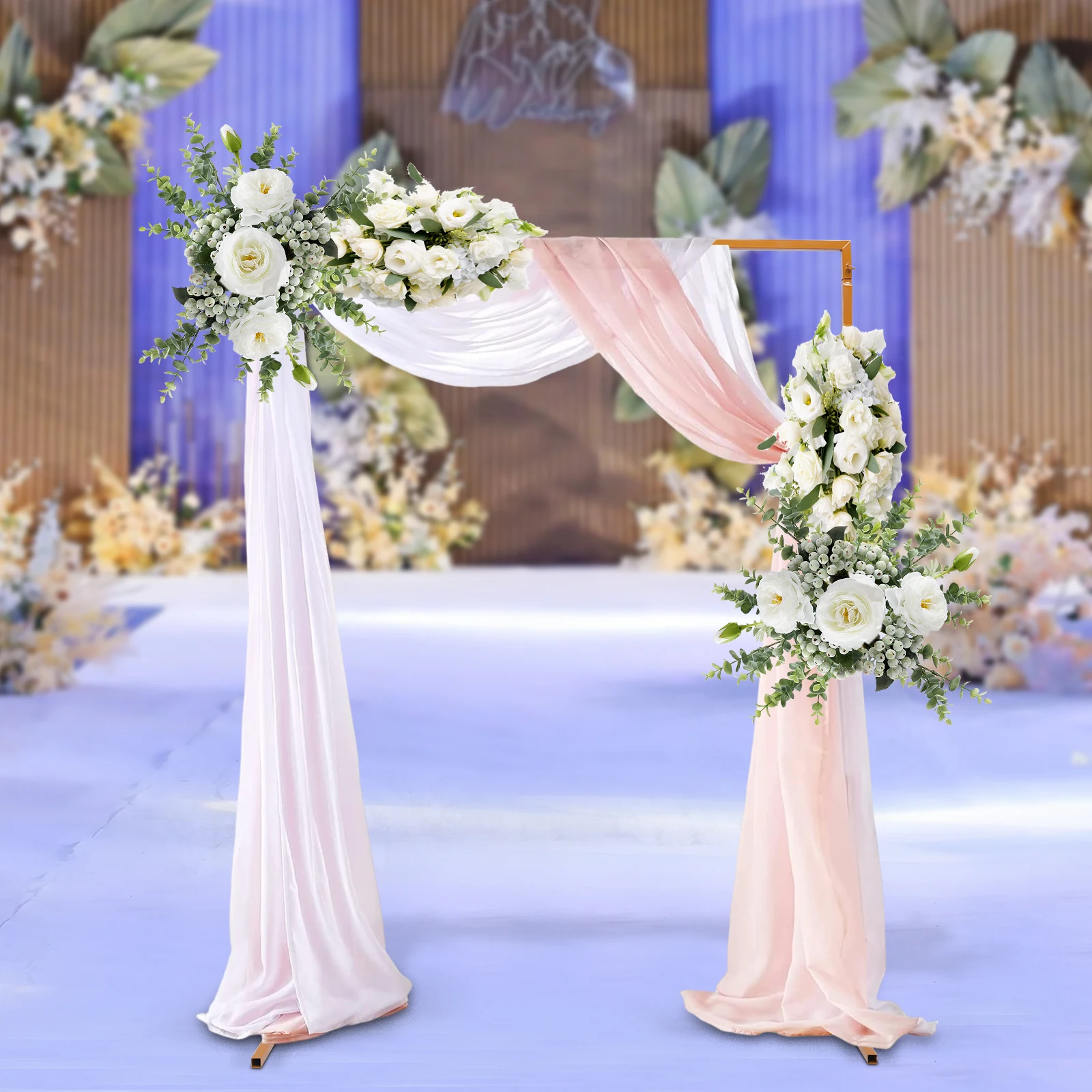 Wedding Arch Stand with Bases 6.6 x 4.9 Feet Square Garden Arch Metal Abor for Weddings Party Event Decoration
Wedding Arch Stand with Bases 6.6 x 4.9 Feet Square Garden Arch Metal Abor for Weddings Party Event Decoration