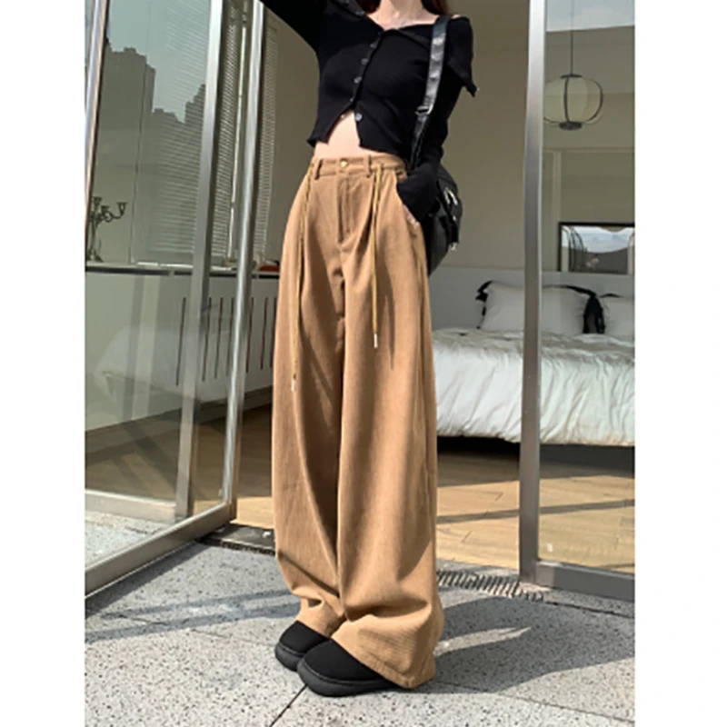 

Casual Pants Women Dragging Pants Straight Pants Autumn and Winter New High-waisted Loose Versatile Wide Legged Pants Female