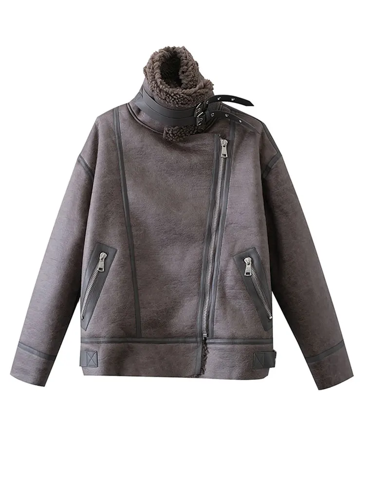 Women Fashion Warm Thick Jacket 2023 Winter Long Sleeves Zipper Loose Overcoat Female Casual With Pocket High Streetwear
Women Fashion Warm Thick Jacket 2023 Winter Long Sleeves Zipper Loose Overcoat Female Casual With Pocket High Streetwear