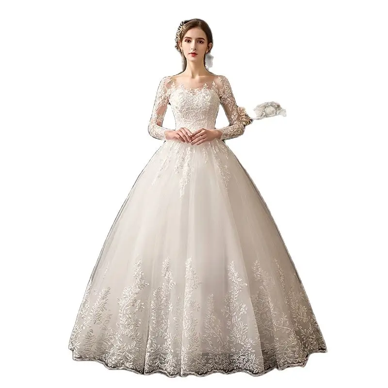 Bride's Major Significant Wedding Dress Lady's Off White Simple Large Plus Size Slim Fashion Lace Long Sleeve Light vestido pret
Bride's Major Significant Wedding Dress Lady's Off White Simple Large Plus Size Slim Fashion Lace Long Sleeve Light vestido pret