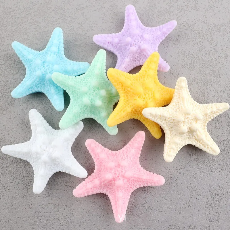 

Starfish Resin Cabochons Flatback for DIY Jewelry Making 10pcs Big 40mm Summer Style Star Embellishments Decoration Accessories