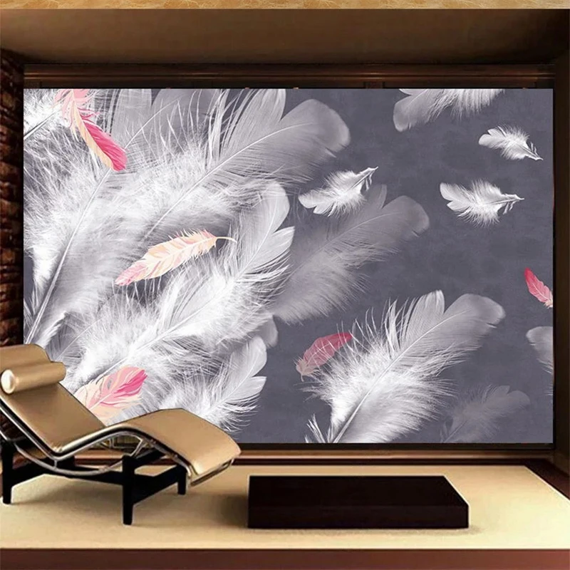 

Custom 3D Photo Mural Paper Creative Feather Pattern Wallpaper for Bedroom Living Room Decor TV Wall Mural Home Improvements
