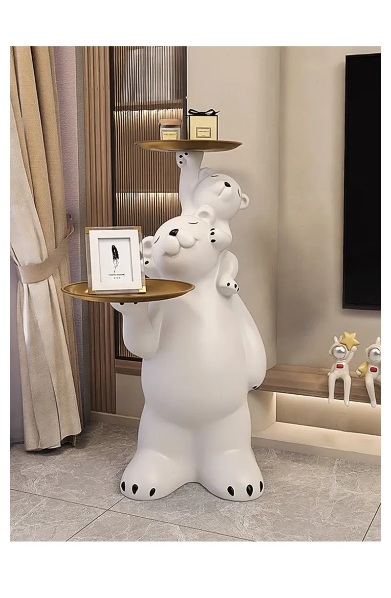 Trendy Fun Ins Style Tray Polar Bear Living Room Large Floor Standing Ornaments Home Decorations Illumination Statue Trendy Fun Ins Style Tray Polar Bear Living Room Large Floor Standing Ornaments Home Decorations Illumination Statue
