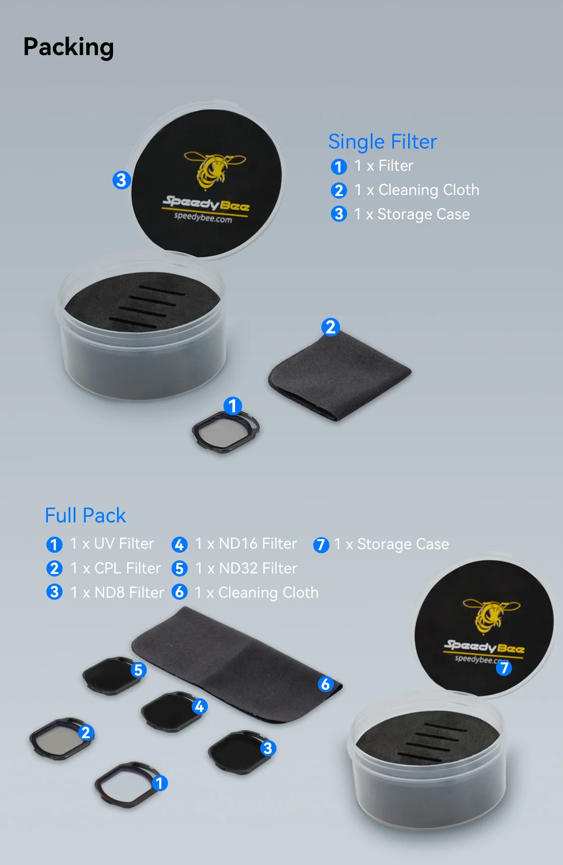 SpeedyBee O4 Air Unit Pro Filters UV/CPL/ND8/ND16/ND32 FPV Lens Protection Accessories for BEE25 Master3X FPV Drones SpeedyBee O4 Air Unit Pro Filters UV/CPL/ND8/ND16/ND32 FPV Lens Protection Accessories for BEE25 Master3X FPV Drones
