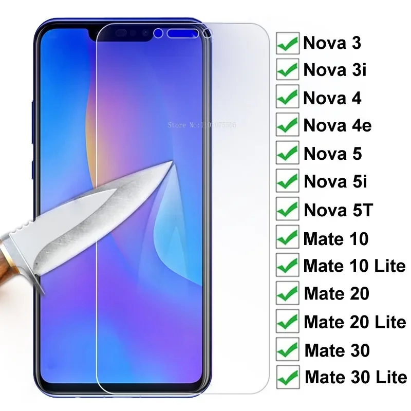 

15D Protection Glass For Huawei Nova 3 3i 4 4e Nova5 5i 5T Screen Protector For Huawei Mate 10 20 30 Lite Tempered Glass Film