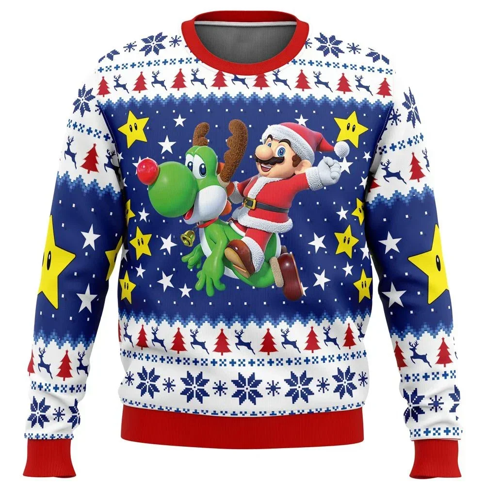 

23 Autumn/Winter New Kart Ugly Christmas Sweater Christmas Round Neck Sweater Gift Santa Claus Pullover Men's 3D Sweatshirt