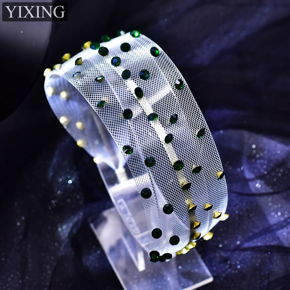 HNYYX Mesh Inlaid Green Rhinestones Headband for Woman Handmade Crystal Headwear Dark Green Rhinestone Hair Accesories A03-L
HNYYX Mesh Inlaid Green Rhinestones Headband for Woman Handmade Crystal Headwear Dark Green Rhinestone Hair Accesories A03-L