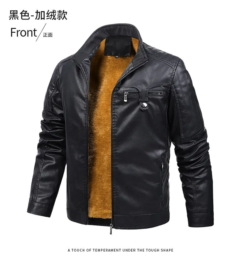 New Fleece Leather Jacket Men's Plus Velvet Men Winter Warm Motorcycle Thickened Leather Coat Man fleece Autumn PU Leather Coats 14 Mallzona New Fleece Leather Jacket Men's Plus Velvet Men Winter Warm Motorcycle Thickened Leather Coat Man fleece Autumn PU Leather Coats Mallzona