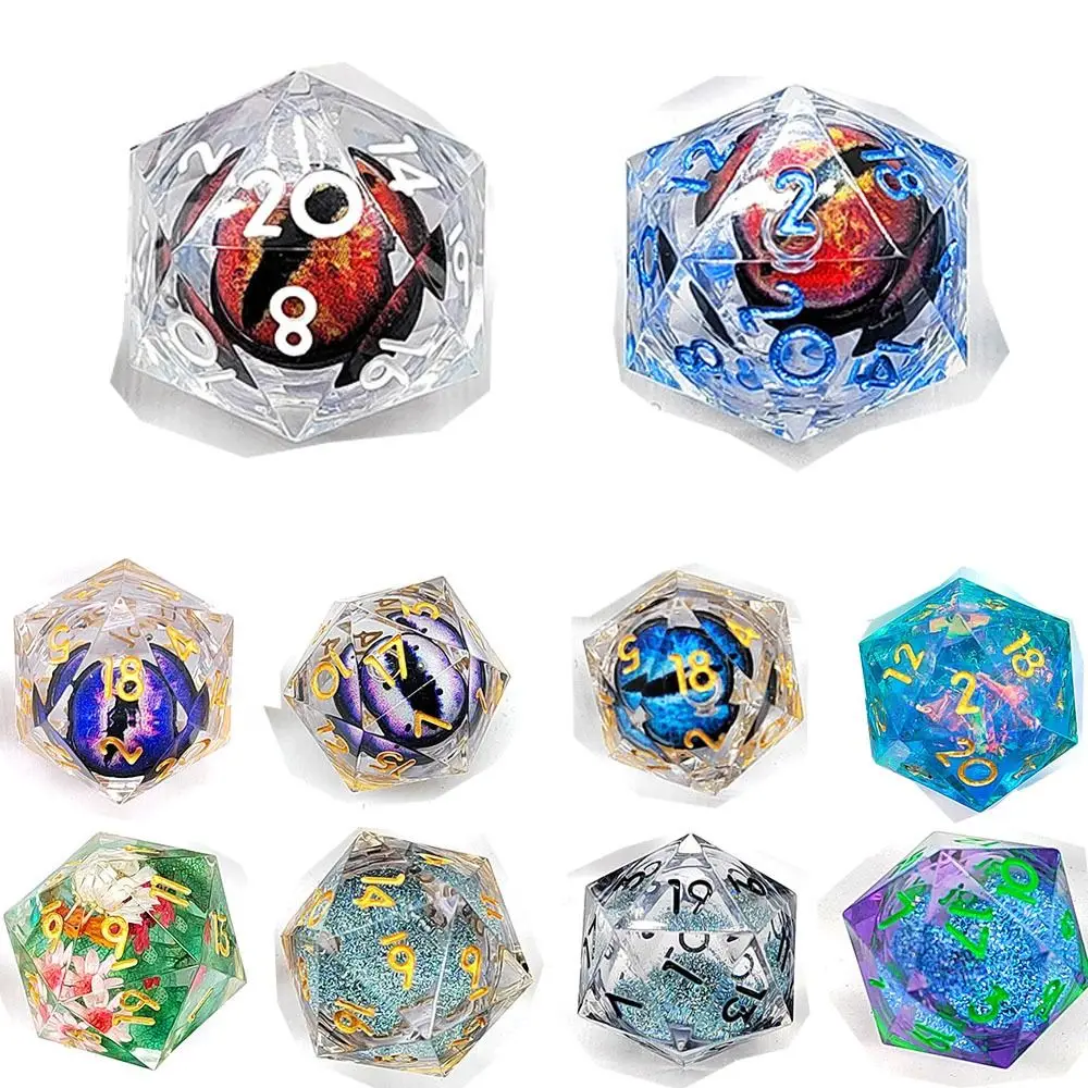 

7PCS Party Toys Resin Dragon Eye Dice Tarot Home Ornaments Board Game Game Dices Crystal Halloween Longan Dice Party